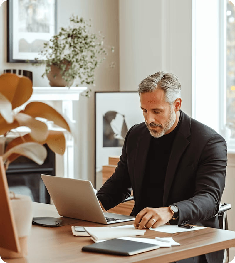 Professional working on marketing strategy